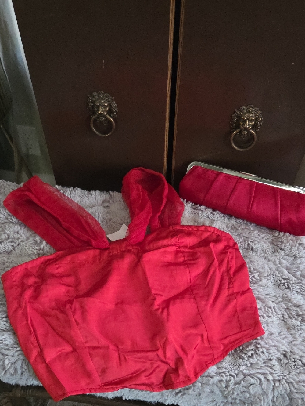 Red Women's Crop Tank Top